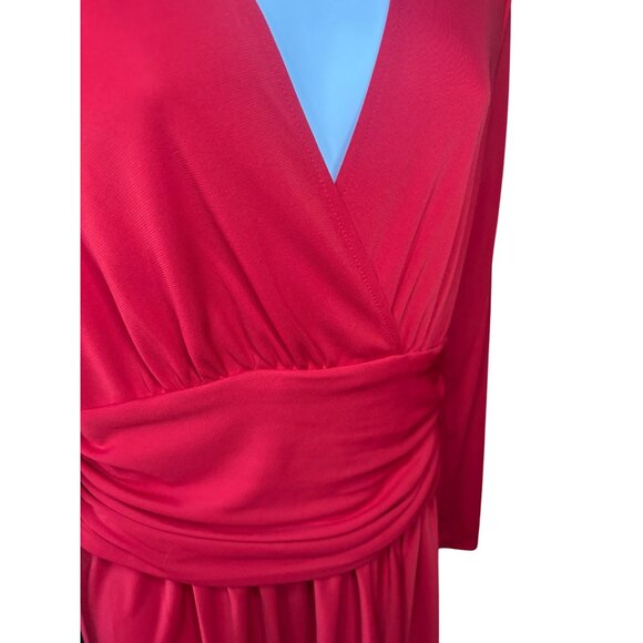 Ralph Lauren Red Ruched Stretch Jersey Surplice Dress NEW Size 4 - Picture 6 of 9